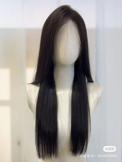 Front Mang Full Head Wig Straight