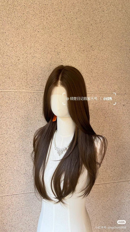 Front Mang Full Head Wig Straight