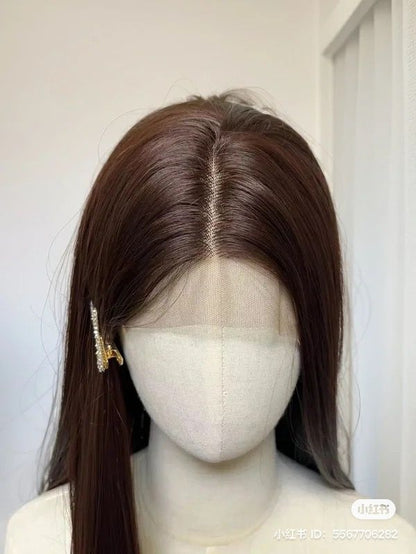 Front Mang Full Head Wig Straight